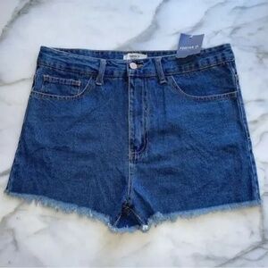 NEW Forever 21 High Waisted Denim Cut Off Shorts